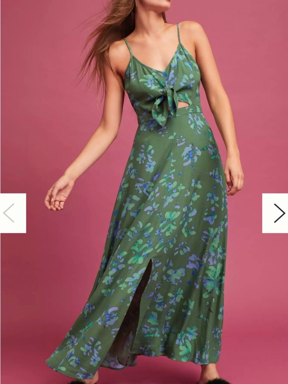 Anthropologie Isla Floral Dress/ Tie-Front Maxi Dress